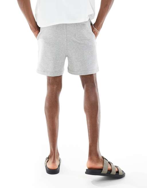 ASOS DESIGN essentials slim shorts in heather gray, 5 of 5