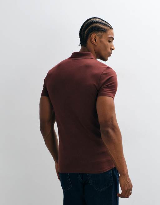 ASOS DESIGN essentials smala pikétröjor i brun piké, 4 av 5
