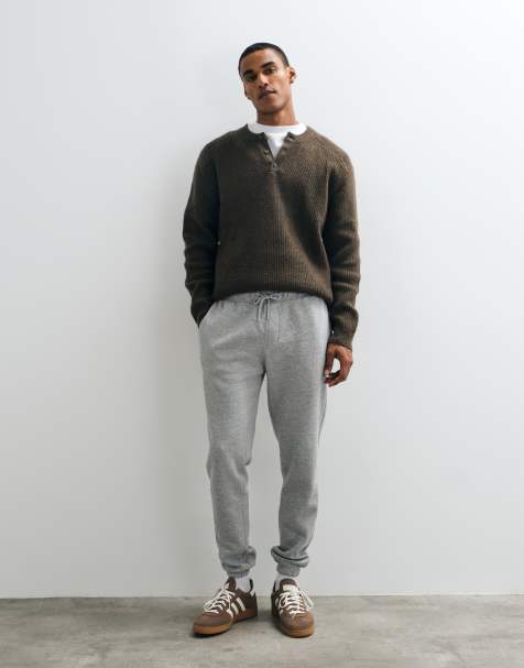 ASOS DESIGN - Essentials - Smalle joggingbroek in gemêleerd grijs - view 1