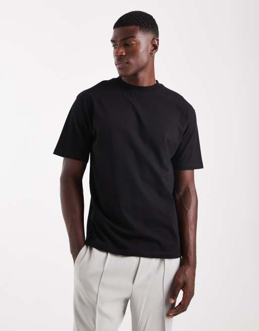 ASOS DESIGN - Essentials - Sort afslappet T-shirt med rund hals 