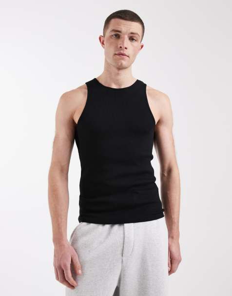 ASOS DESIGN - Essentials - Sort ribstrikket og tætsiddende undertrøje - view 1