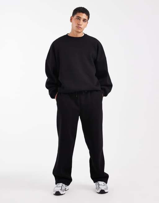 ASOS DESIGN - Essentials - Sorte joggingbukser med vide ben, 2 af 5
