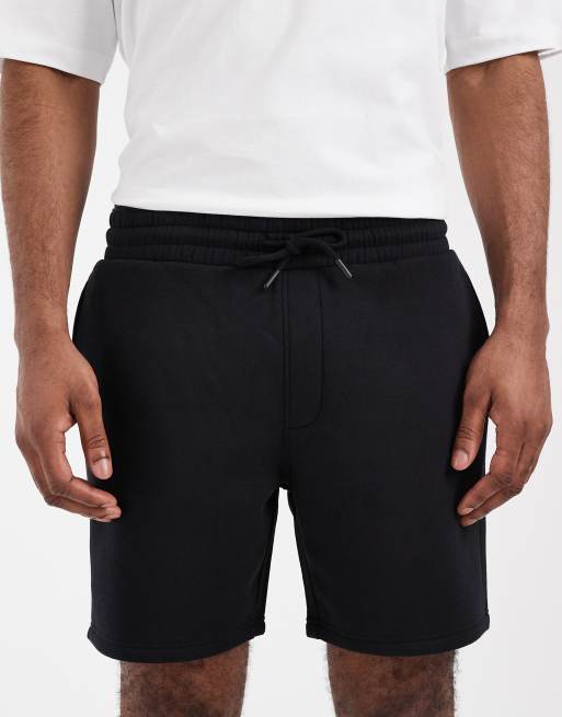 ASOS DESIGN - Essentials - Sorte mellemlange jerseyshorts i slim fit, 4 af 5