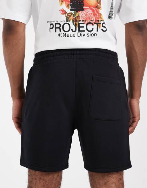 ASOS DESIGN - Essentials - Sorte mellemlange jerseyshorts i slim fit, 5 af 5