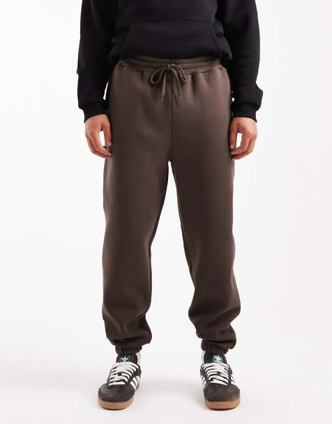 ASOS DESIGN essentials straight leg jogger in brown - view 1