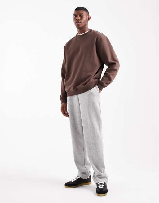 ASOS DESIGN essential straight leg jogger in grey marl