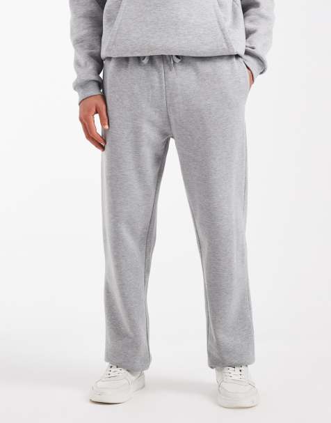 ASOS DESIGN essentials straight leg jogger in grey marl