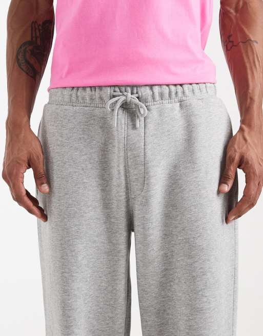 ASOS DESIGN essentials straight leg joggers in grey marl, 4 of 5