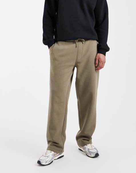 ASOS DESIGN essentials straight leg joggers in khaki - view 1