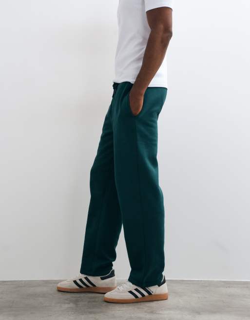 ASOS DESIGN essentials straight leg sweatpants in dark green, 3 of 5
