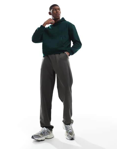 ASOS DESIGN essentials straight leg trackies in khaki - view 1