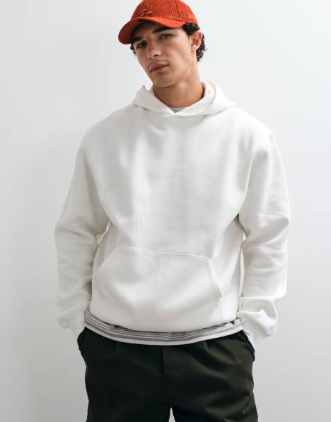 ASOS DESIGN essentials sudadera con capucha holgada en color crema - view 1