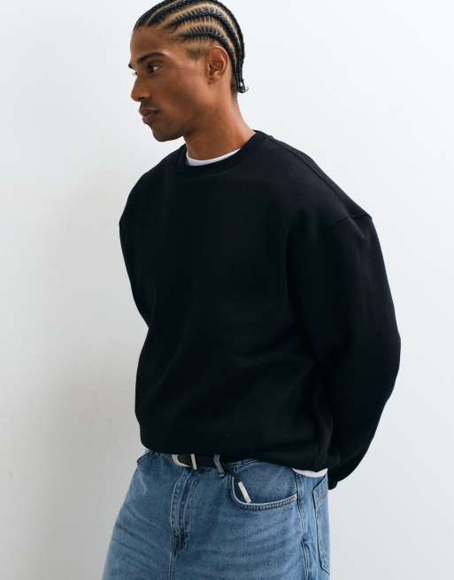 ASOS DESIGN – Essentials – Svart, avslappnad sweatshirt , 5 av 5