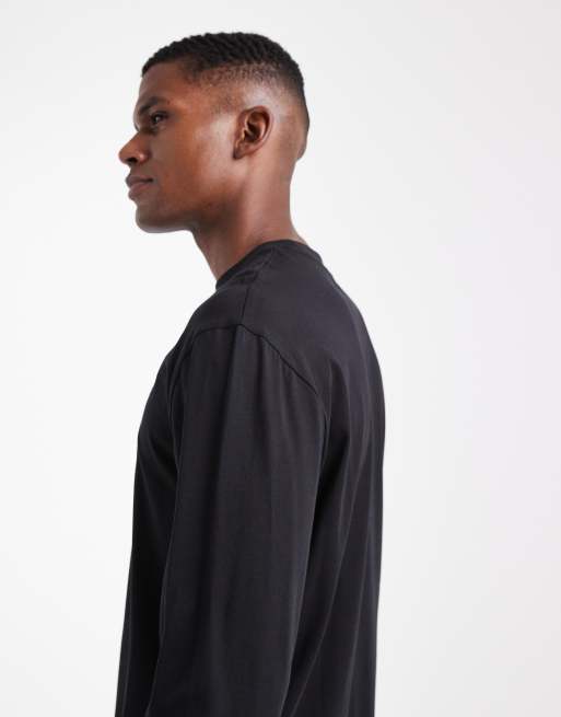 ASOS DESIGN – Essentials – Svart, avslappnad t-shirt med långa ärmar, 4 av 5