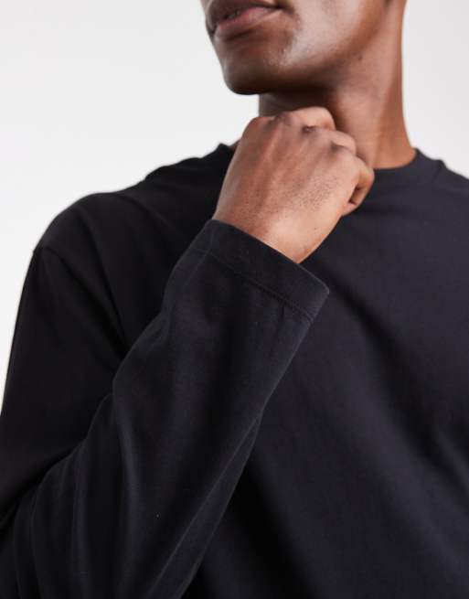 ASOS DESIGN – Essentials – Svart, avslappnad t-shirt med långa ärmar, 5 av 5