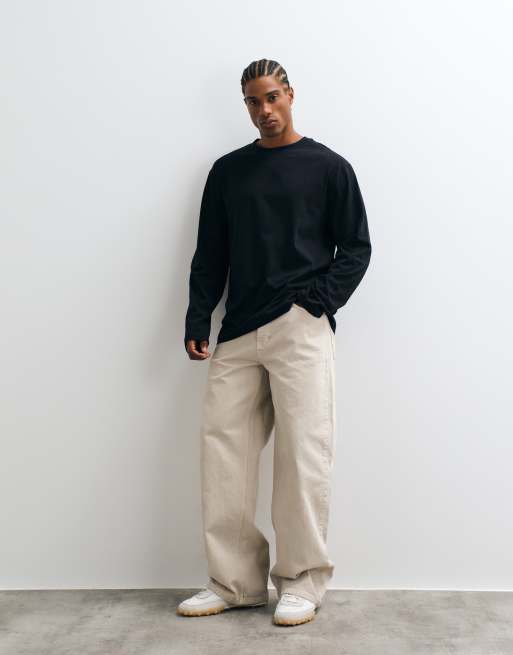 ASOS DESIGN – Essentials – Svart, avslappnad t-shirt med långa ärmar, 2 av 5