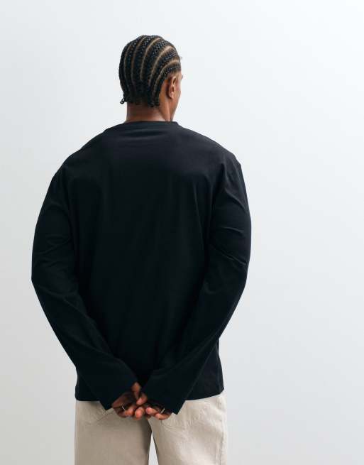 ASOS DESIGN – Essentials – Svart, avslappnad t-shirt med långa ärmar, 4 av 5
