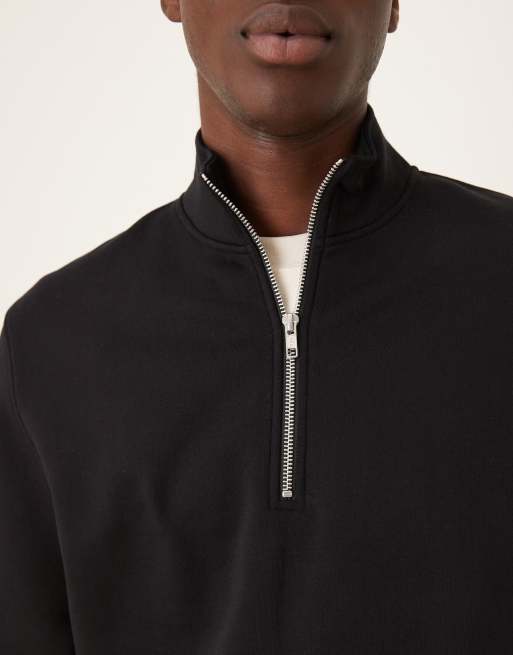 ASOS DESIGN – Essentials – Svart och grå sweatshirt med kort dragkedja i halsen, 2-pack, 5 av 5