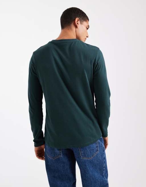 ASOS DESIGN – Essentials – Svart och mörkgrön t-shirt med långa ärmar, 2-pack , 3 av 5