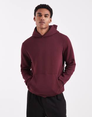 ASOS DESIGN - Essentials - Sweat à capuche - Bordeaux-Rouge
