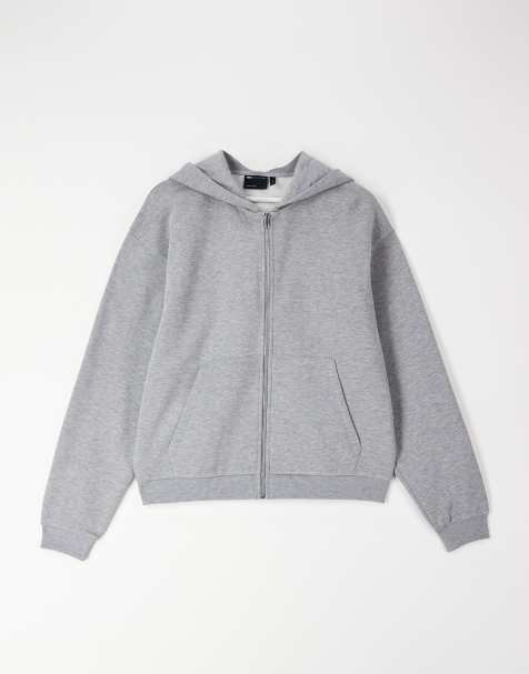 ASOS DESIGN - Essentials - Sweat à capuche décontracté à fermeture éclair - Gris chiné - view 1