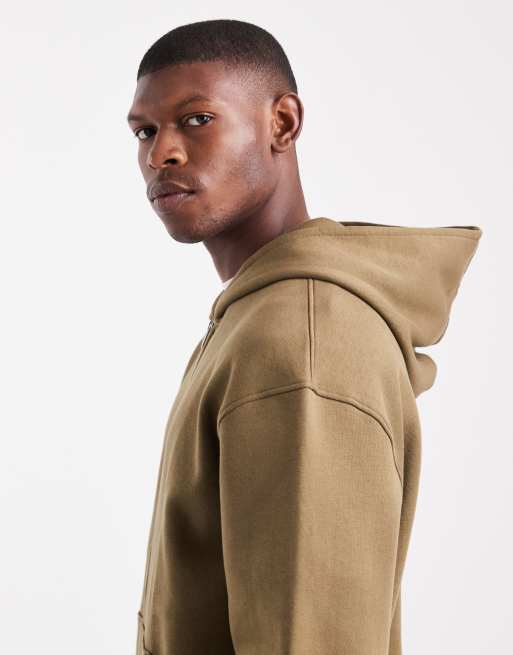 ASOS DESIGN - Essentials - Sweat à capuche décontracté à fermeture éclair - Marron , 4 de 5