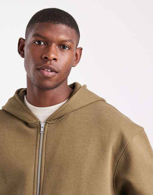 ASOS DESIGN - Essentials - Sweat à capuche décontracté à fermeture éclair - Marron , 5 de 5