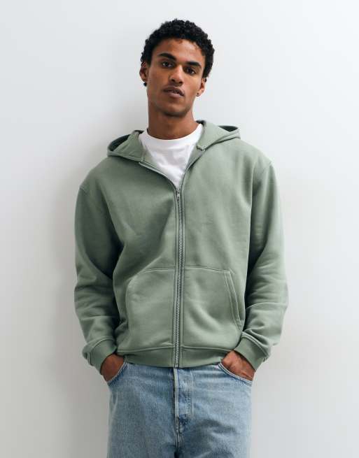 ASOS DESIGN - Essentials - Sweat à capuche décontracté à fermeture éclair - Vert, 2 de 5