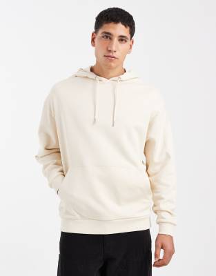 ASOS DESIGN - Essentials - Sweat à capuche oversize - Blanc cassé