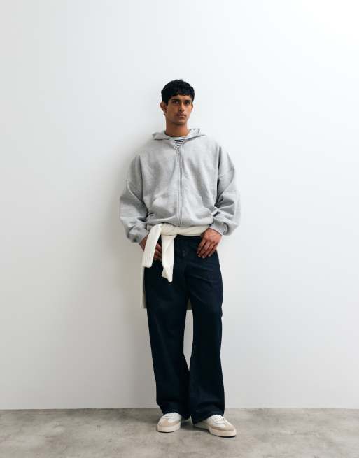 ASOS DESIGN - Essentials - Sweat à capuche ultra oversize à fermeture éclair - Gris chiné  , 3 de 5