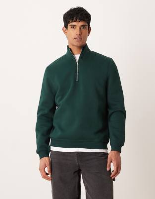ASOS DESIGN - Essentials - Sweat à col zippé - Vert