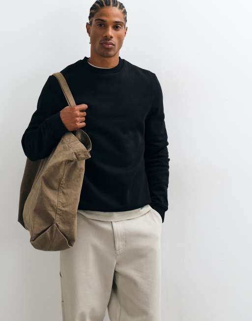 ASOS DESIGN essentials sweatshirt in black , 2 of 5