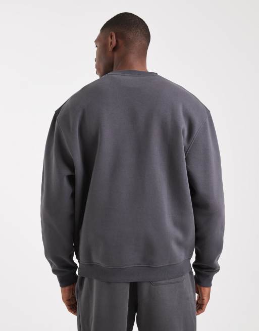 ASOS DESIGN essentials sweatshirt in charcoal , 3 of 5
