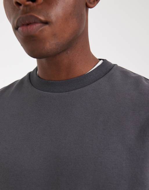 ASOS DESIGN essentials sweatshirt in charcoal , 5 of 5