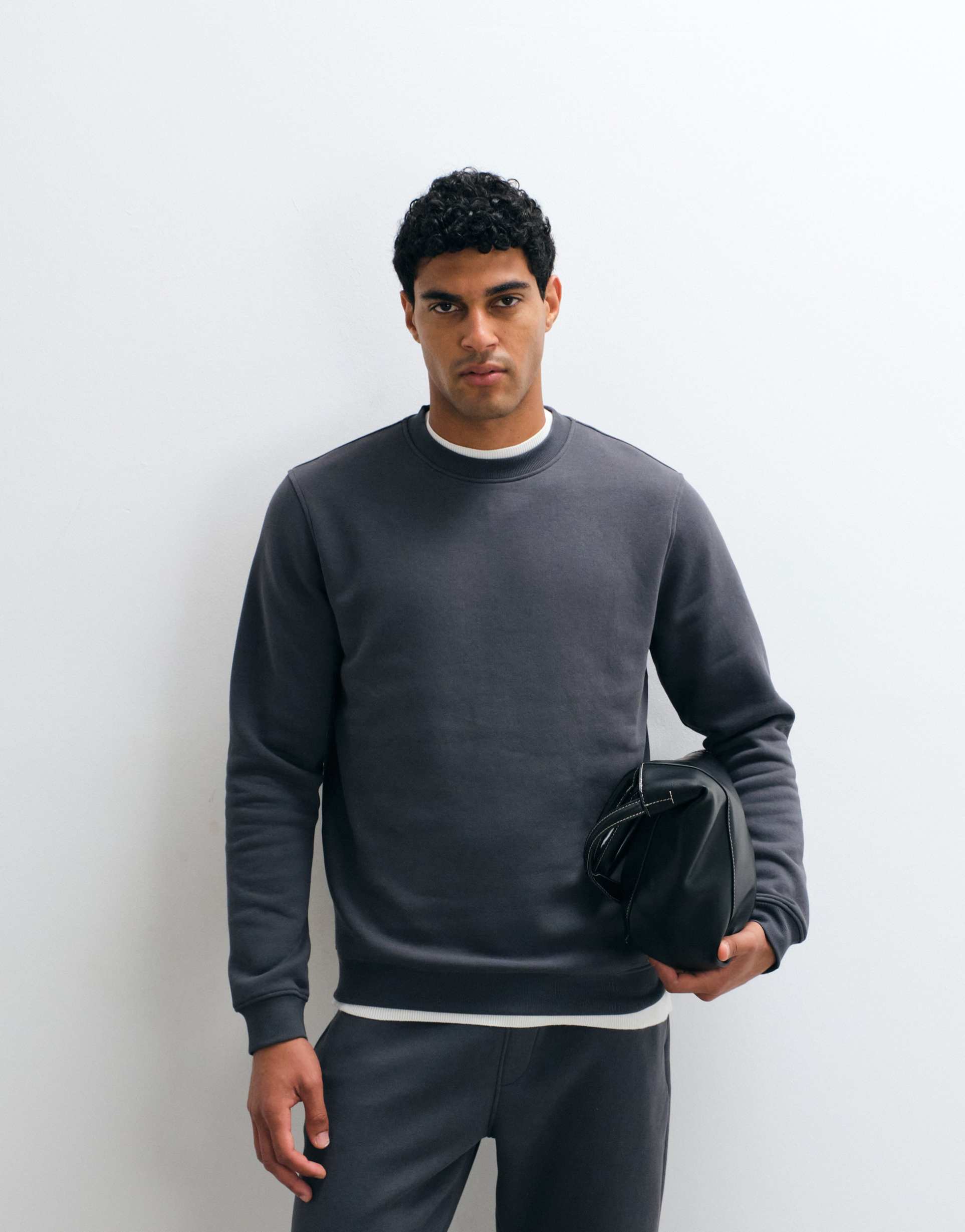 ASOS DESIGN essentials sweatshirt in charcoal