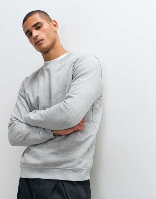 ASOS DESIGN essentials sweatshirt in gray heather, 2 of 5
