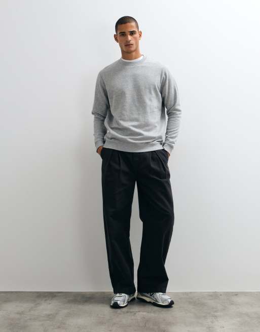 ASOS DESIGN essentials sweatshirt in gray heather, 3 of 5