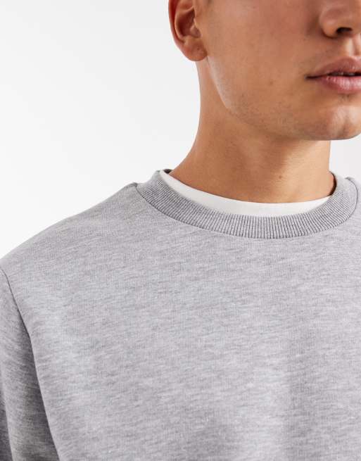 ASOS DESIGN essentials sweatshirt in grey marl, 5 of 5