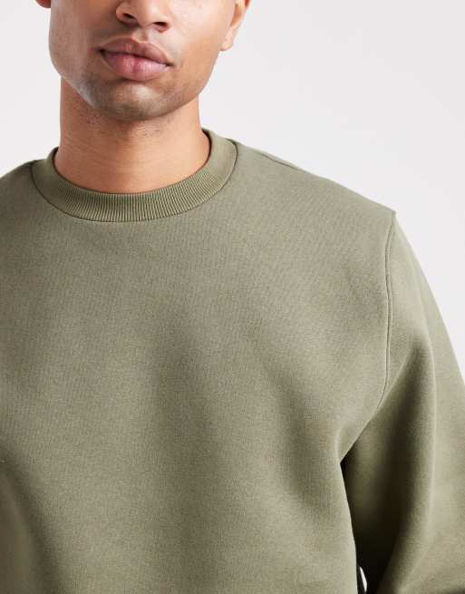 ASOS DESIGN essentials sweatshirt in khaki, 5 of 5