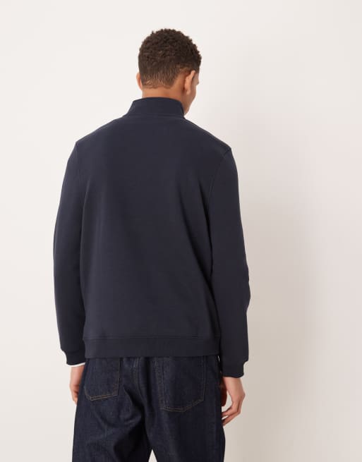 ASOS DESIGN - Essentials - Sweatshirt met kwartrits in marineblauw , 3 van 5