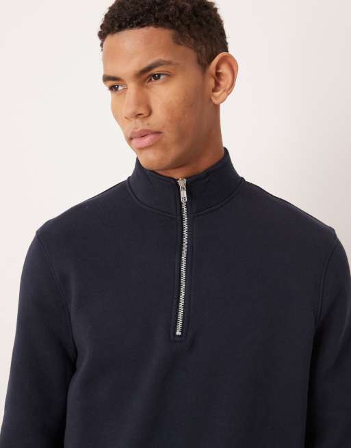 ASOS DESIGN - Essentials - Sweatshirt met kwartrits in marineblauw , 5 van 5