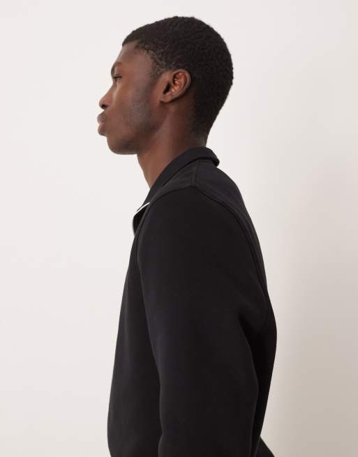 ASOS DESIGN essentials sweatshirt with quarter zip in black, 4 of 5
