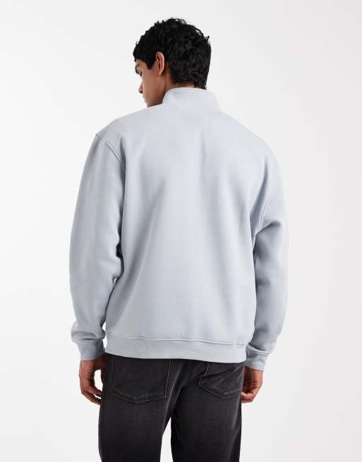 ASOS DESIGN – Essentials – Szara bluza oversize z zapięciem na zamek pod szyją, 3 z 5