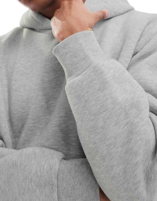 ASOS DESIGN – Essentials – Szara melanżowa bluza z kapturem o luźnym pudełkowym kroju, 3 z 4