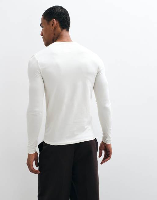 ASOS DESIGN Essentials t-shirt à manches longues coupe moulante crème, 5 de 5
