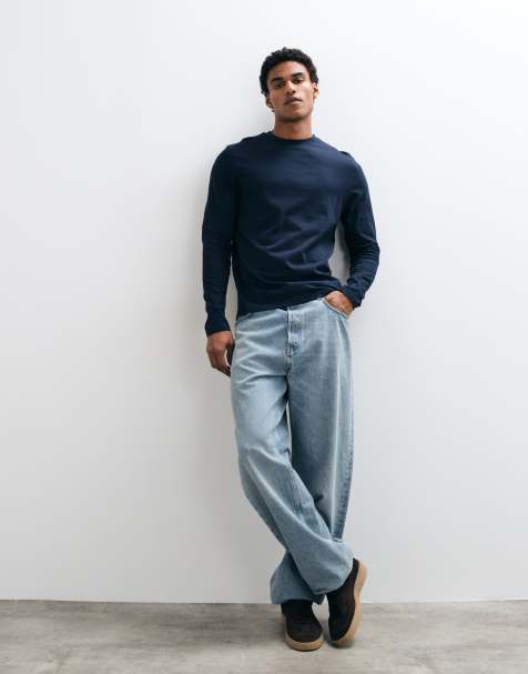 ASOS DESIGN Essentials t-shirt à manches longues marine - view 1