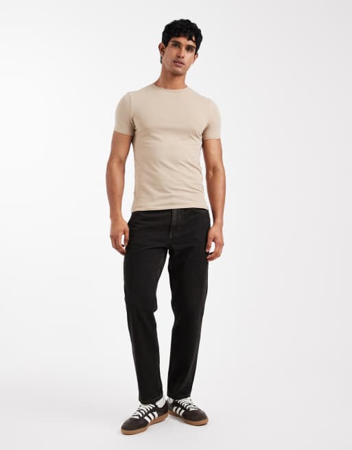 ASOS DESIGN - Essentials - T-shirt attillata beige, 2 di 5