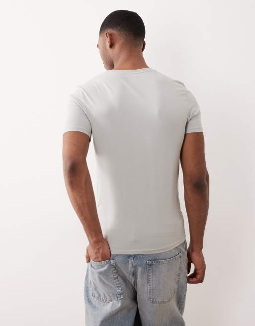 ASOS DESIGN - Essentials - T-shirt attillata grigio chiaro, 4 di 5