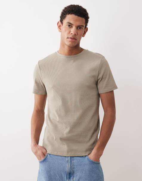 ASOS DESIGN - Essentials - T-shirt attillata kaki a coste - view 1