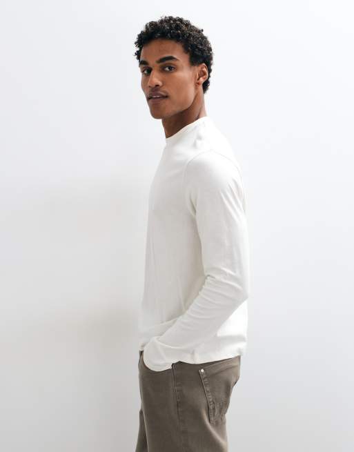 ASOS DESIGN Essentials T-shirt met lange mouwen in crème, 4 van 5